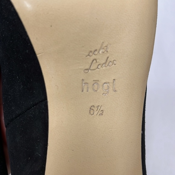 Hogl Black Suede Fuzzy Bow Tie Pump High Heels Party Date Night Evening Wear 6.5 - Picture 10 of 10